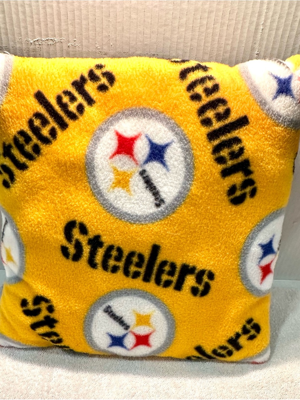 Pittsburgh Steelers Yellow Logo Throw Pillow 12.5x13